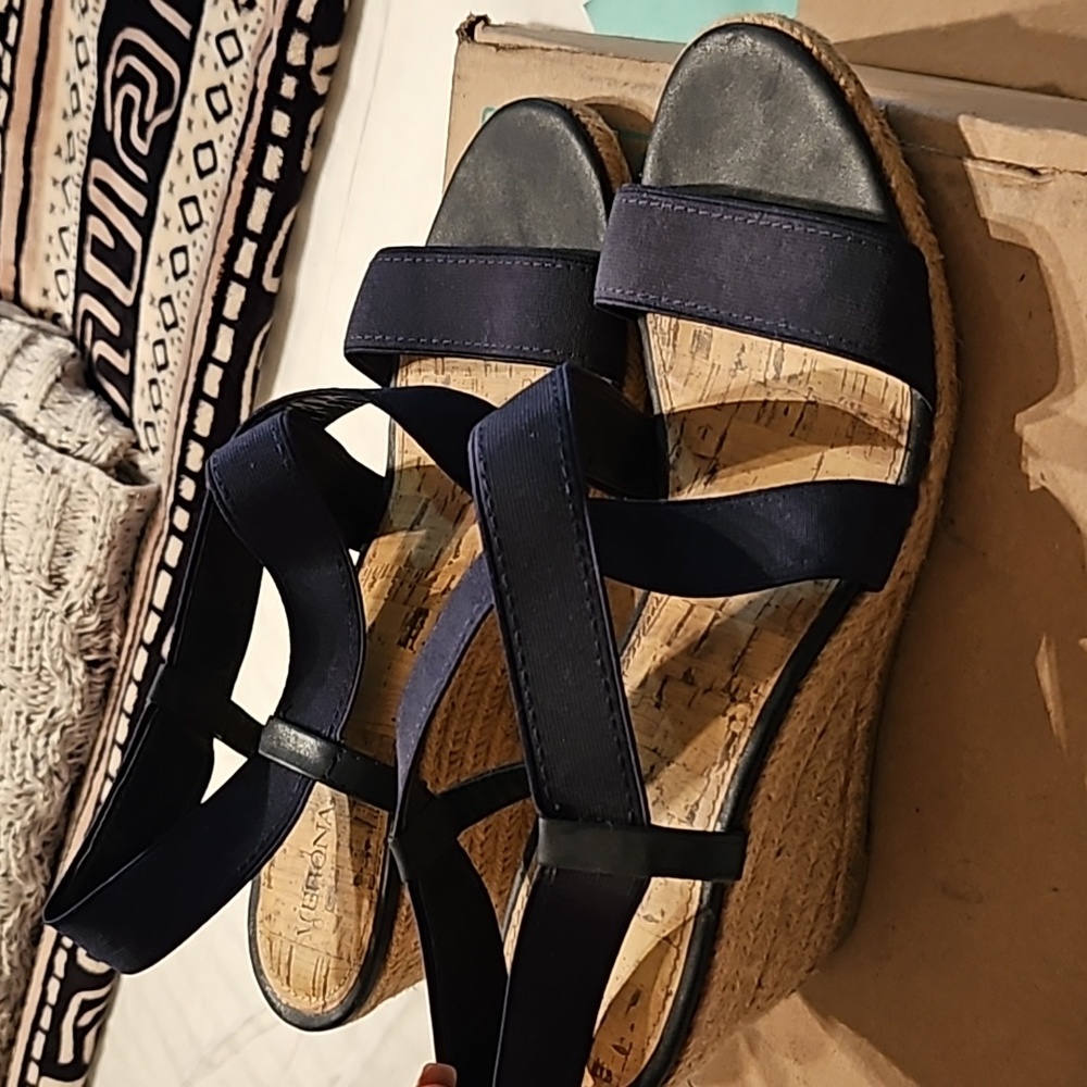 Navy blue wedges